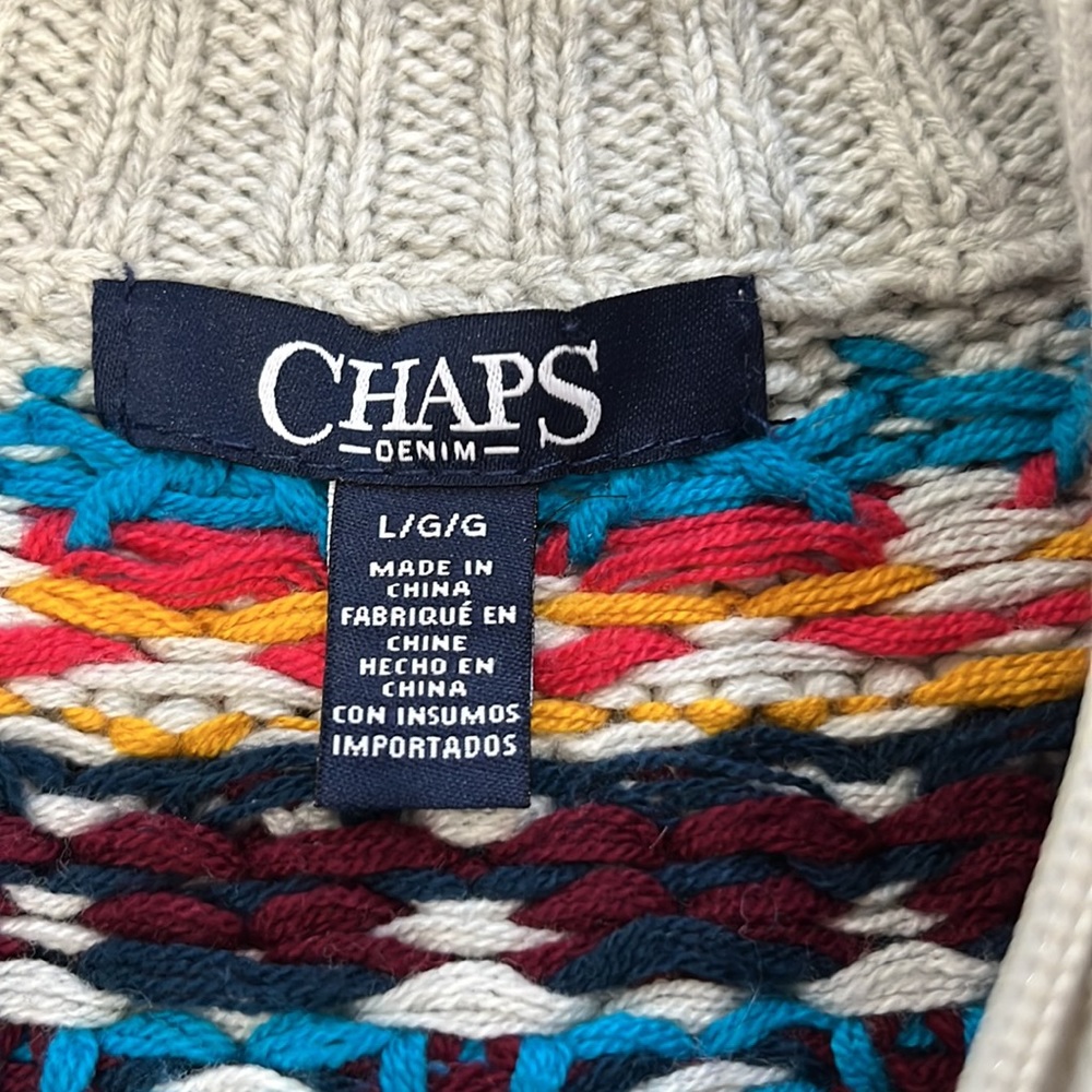 Chaps Zip Up Sweater - Picture 3 of 9